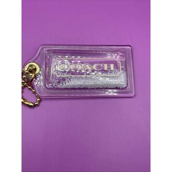 Very Rare Large Coach Winter Falling Snow Effect Snow Globe Hangtag 3.5” - Picture 1 of 2